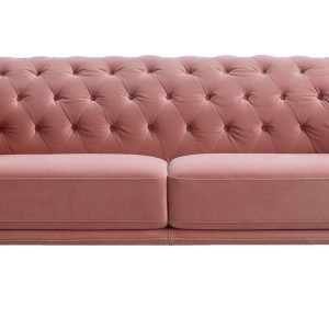 Divani Casa Aiken - Modern Salmon Velvet Sofa