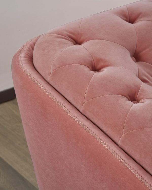 Divani Casa Aiken - Modern Salmon Velvet Sofa - Image 5