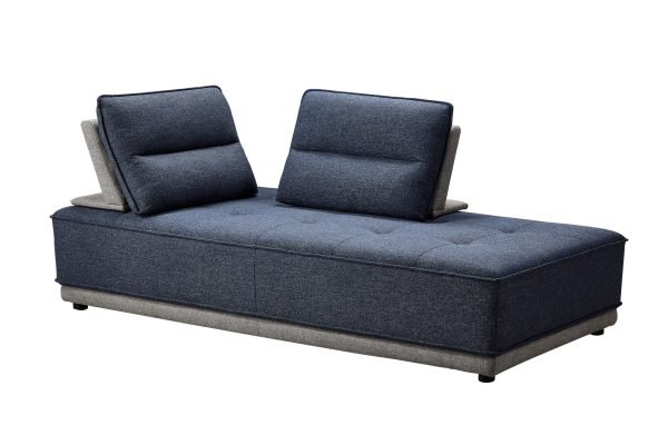 Divani Casa Glendale - Modern Blue + Grey Fabric Modular Sectional Sofa - Image 5