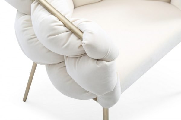 Modrest Debra Modern Off-White Fabric Dining Chair - Image 5