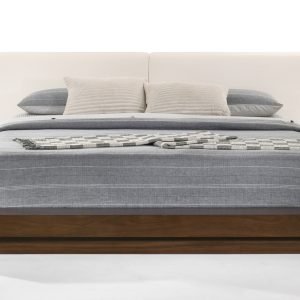 Modrest Tokyo - Eastern King Contemporary Walnut and White Platform Bed