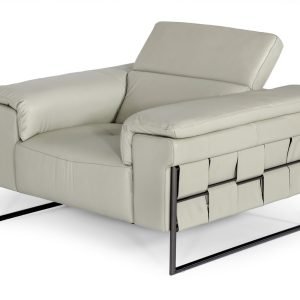 Divani Casa Shoden - Modern Light Grey Leather Chair