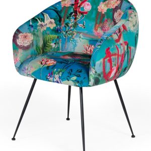 Modrest Roxann - Contemporary Floral Velvet Dining Chair
