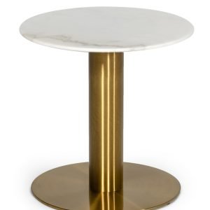 Modrest Fairway - Glam White Marble and Brushed Gold End Table