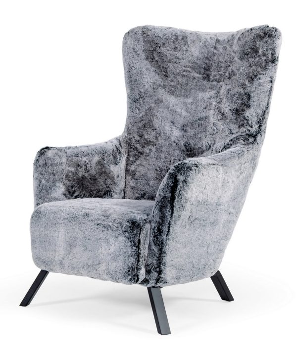 Modrest Findon - Glam Grey Faux Fur Accent Chair - Image 4