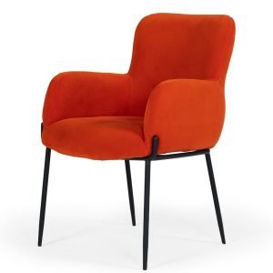 Modrest Frisco - Mid-Century Orange Velvet dining Chair