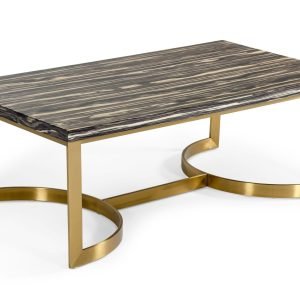 Modrest Greely - Glam Black and Gold Marble Coffee Table