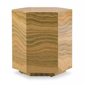 Modrest Lacuna - Glam Amber and Gold Marble End Table