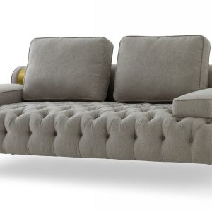 Divani Casa Ladera - Glam Grey and Gold Fabric Loveseat