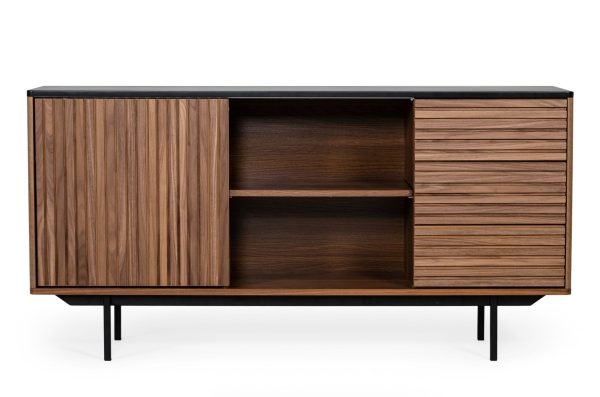 Modrest Maggie - Modern Walnut and Grey Buffet