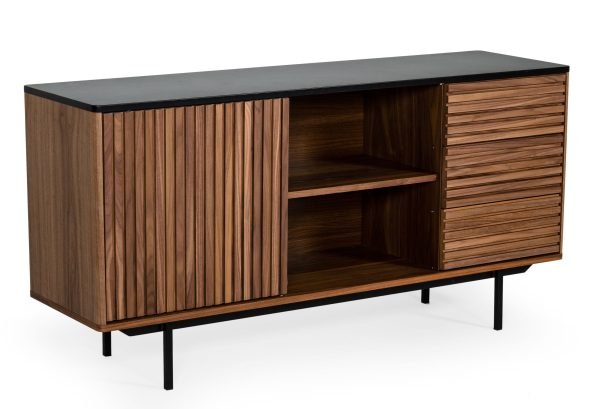 Modrest Maggie - Modern Walnut and Grey Buffet - Image 2