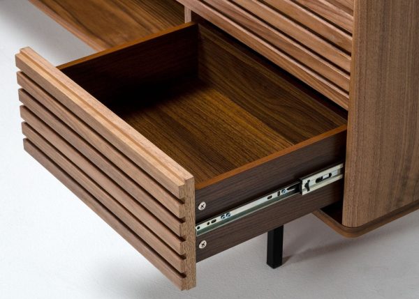 Modrest Maggie - Modern Walnut and Grey Buffet - Image 4