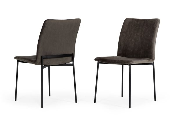 Modrest Maggie - Modern Black and Brown Dining Chair (Set of 2) - Image 2