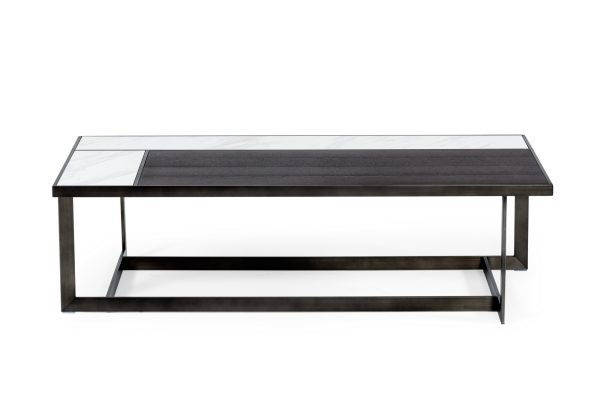 Modrest Fargo - Modern Ceramic & Grey Walnut Coffee Table
