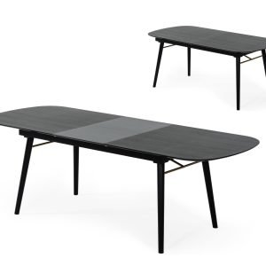 Modrest Addax - Modern Black Extendable Dining Table