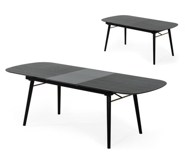 Modrest Addax - Modern Black Extendable Dining Table