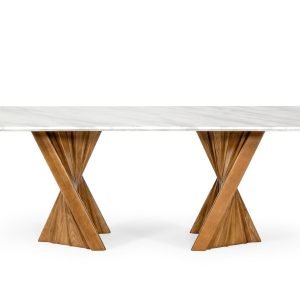 Modrest Cadence - Modern Walnut & Marble Dining Table