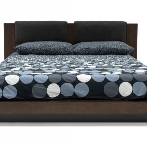 Nova Domus Fantasia - Contemporary Dark Walnut and Dark Grey Bed