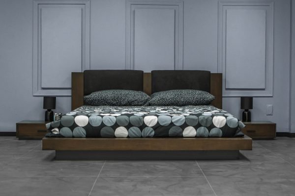 Nova Domus Fantasia - Contemporary Dark Walnut and Dark Grey Bed - Image 3