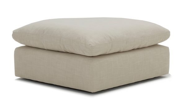Divani Casa Fedora - Modern White Fabric Sectional Sofa + Ottoman - Image 3