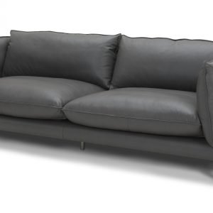 Divani Casa Harvest - Modern Grey Full Leather Sofa