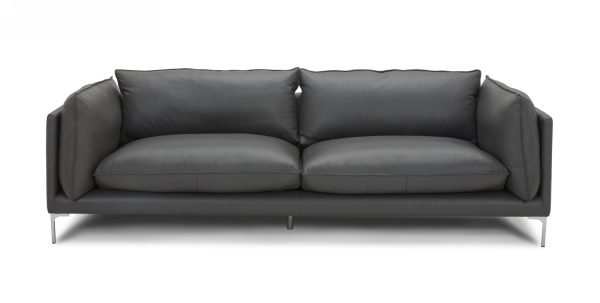 Divani Casa Harvest - Modern Grey Full Leather Sofa Set - Image 3
