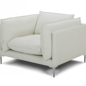 Divani Casa Harvest - Modern White Full Leather Chair