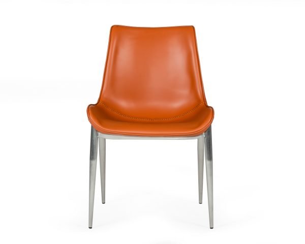 Modrest Holt - Modern Cognac Eco-Leather Dining Chair  (Set of 2) - Image 4