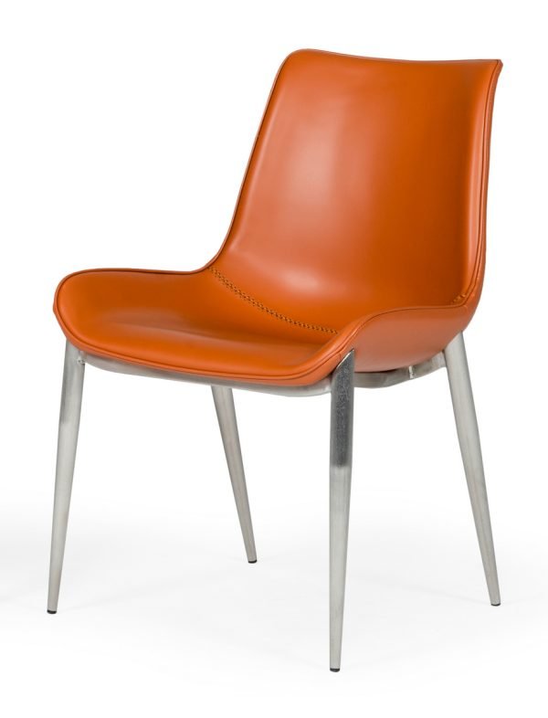 Modrest Holt - Modern Cognac Eco-Leather Dining Chair  (Set of 2)