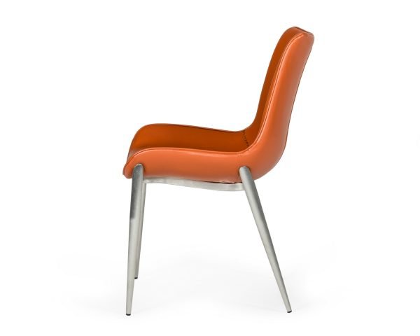 Modrest Holt - Modern Cognac Eco-Leather Dining Chair  (Set of 2) - Image 2