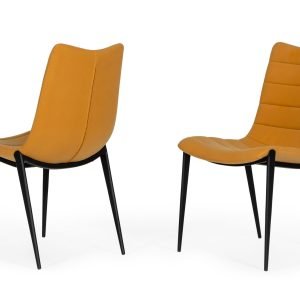 Modrest Hubbell - Industrial Tan Eco-Leather Dining Chair (Set of 2)
