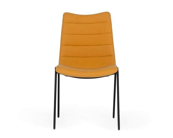 Modrest Hubbell - Industrial Tan Eco-Leather Dining Chair (Set of 2) - Image 3