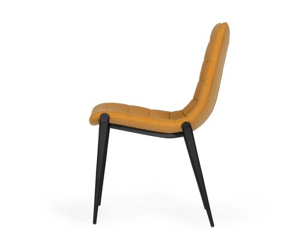Modrest Hubbell - Industrial Tan Eco-Leather Dining Chair (Set of 2) - Image 4