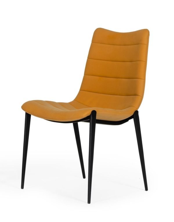 Modrest Hubbell - Industrial Tan Eco-Leather Dining Chair (Set of 2) - Image 2