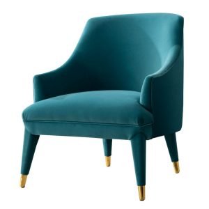 Divani Casa Jenner - Modern Aqua Velvet Accent Chair