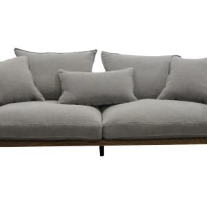 Divani Casa Corina - Modern Grey Linen Loveseat