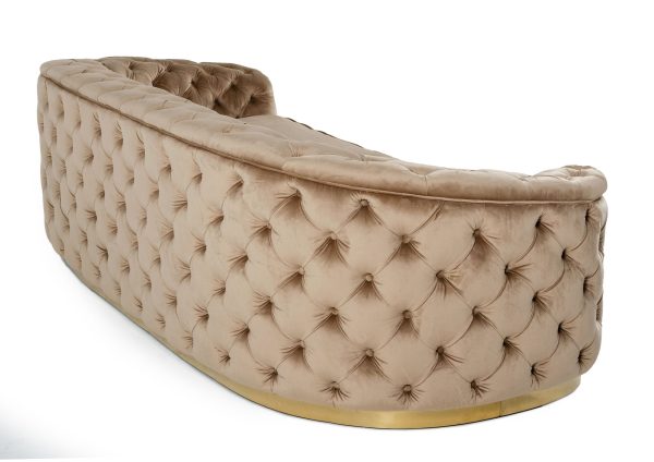 Divani Casa Murdoch - Glam Beige and Gold Fabric Sofa - Image 3