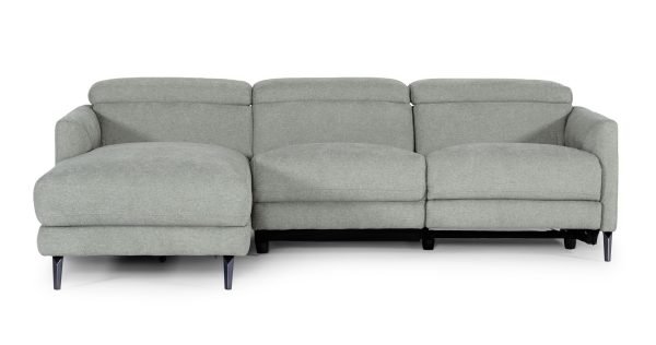 Divani Casa Lupita - Modern Grey Fabric Left Facing Sectional Sofa