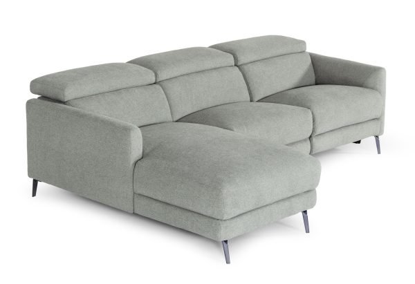 Divani Casa Lupita - Modern Grey Fabric Left Facing Sectional Sofa - Image 2