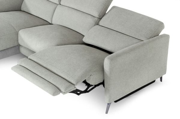 Divani Casa Lupita - Modern Grey Fabric Left Facing Sectional Sofa - Image 4