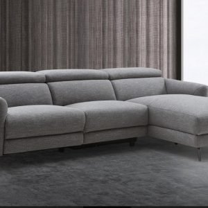 Divani Casa Lupita - Modern Grey Fabric Right Facing Sectional Sofa