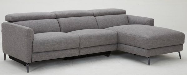 Divani Casa Lupita - Modern Grey Fabric Right Facing Sectional Sofa - Image 2
