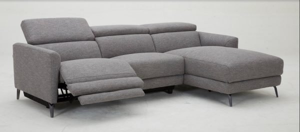 Divani Casa Lupita - Modern Grey Fabric Right Facing Sectional Sofa - Image 3