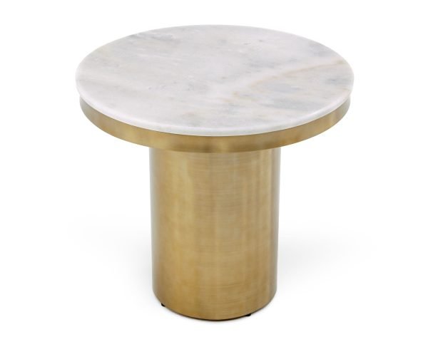Modrest Rocky - Glam White & Gold End Table - Image 2