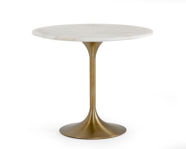Modrest Collins - Glam White Marble & Gold Dining Table - Image 3