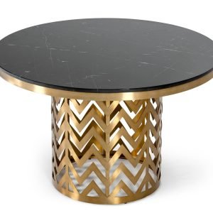 Modrest Kowal - Glam Black Marble Dining Table