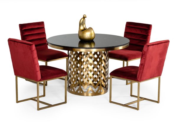 Modrest Kowal - Glam Black Marble Dining Table - Image 4