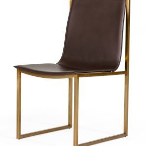Modrest Dalton - Modern Brown Leatherette Dining Chair (Set of 2)