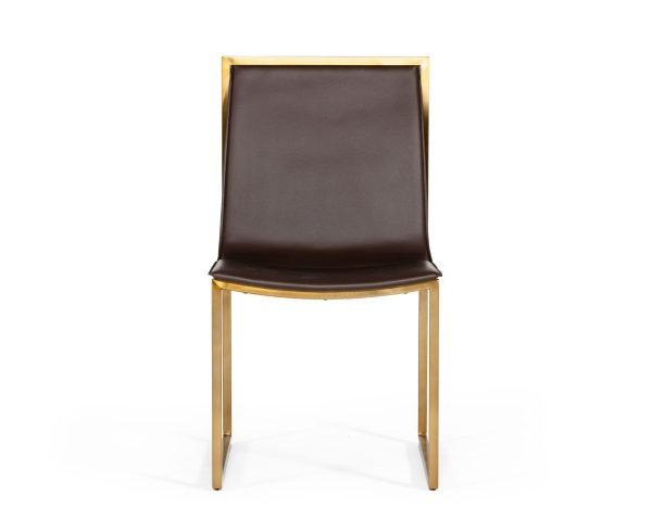 Modrest Dalton - Modern Brown Leatherette Dining Chair (Set of 2) - Image 3