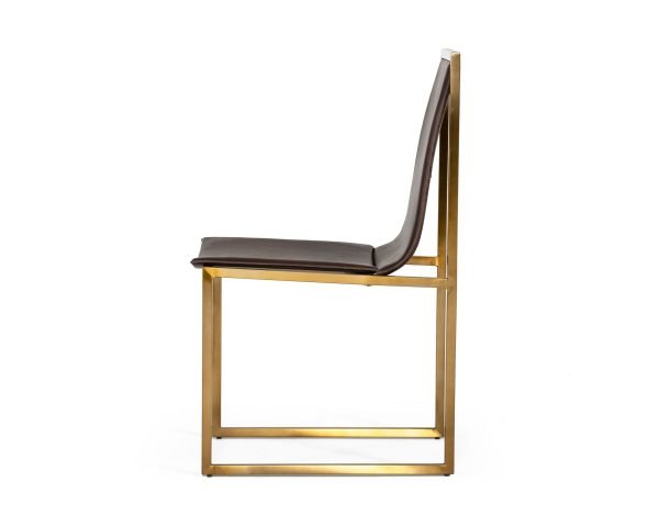 Modrest Dalton - Modern Brown Leatherette Dining Chair (Set of 2) - Image 4